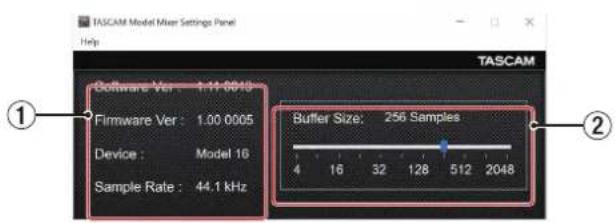TASCAM Model 24 - Settings Panel overview - 1