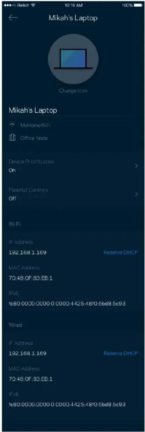LINKSYS Velop MX5300 - Zobrazenie alebo zmena podrobnostó zariadení - 1