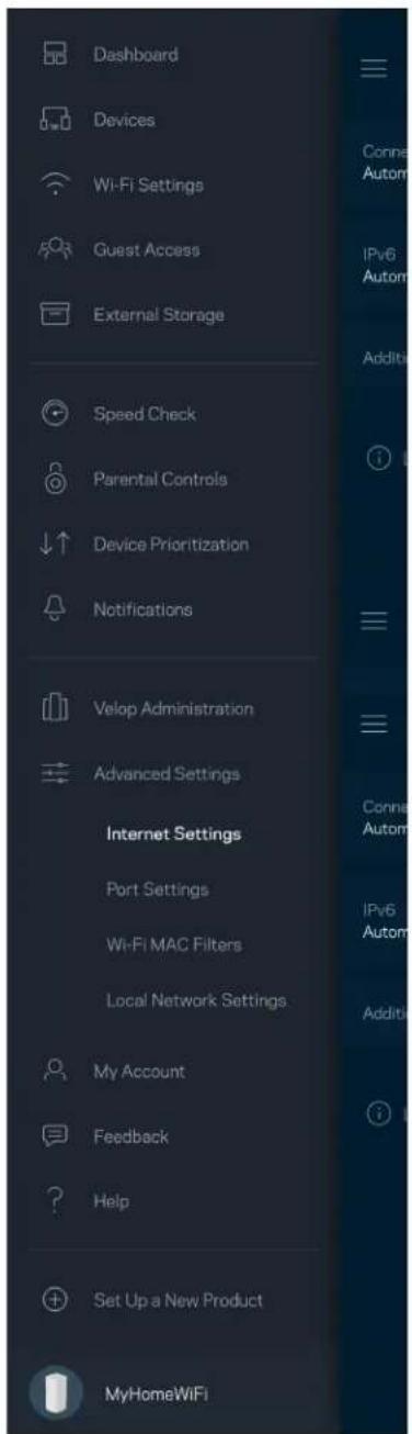 LINKSYS Velop MX5300 - Interneto nuostatos - 1