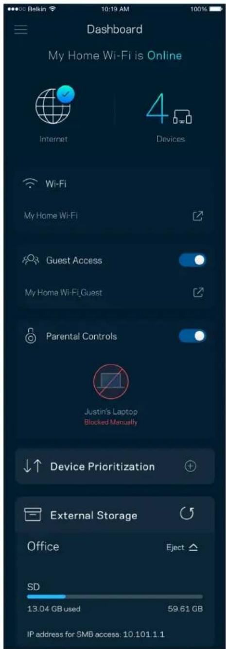 LINKSYS Velop MX5300 - Dashboard (Tableau de bord) - 2