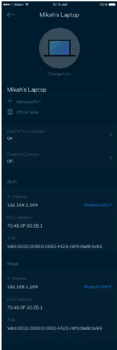 LINKSYS Velop MX5300 - Pentru a vizualiza tau schimba detaliile dispositivului - 1