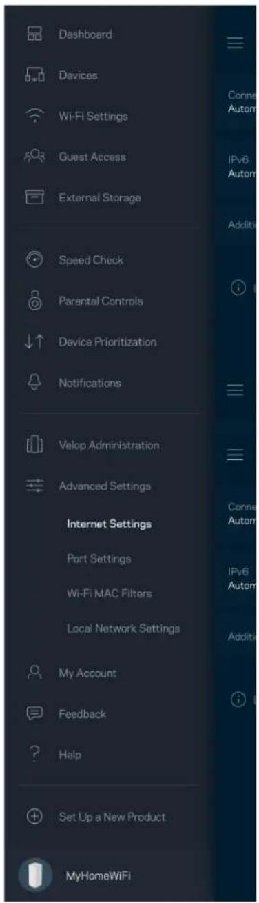 LINKSYS Velop MX5300 - Configuración de Internet - 1