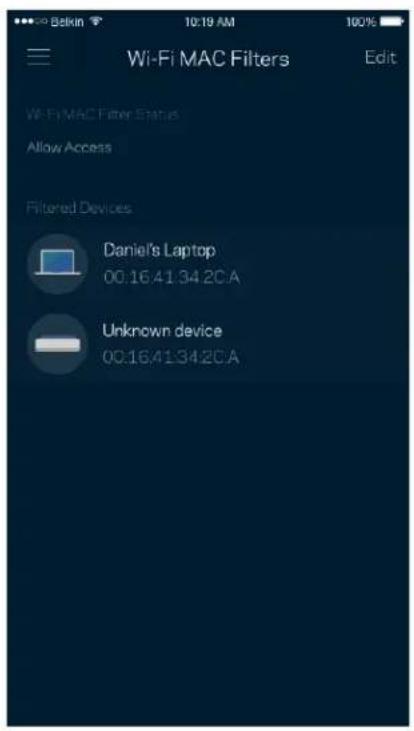 LINKSYS Velop MX5300 - Wi-Fi MAC Filters (Filtres MAC Wi-Fi) - 2
