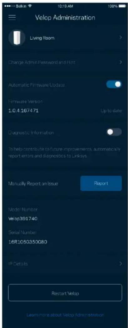 LINKSYS Velop MX5300 - AdmHHnCTpnpOBaHne Velop - 2