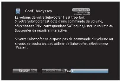 DENON AVRX4400H - ■ Message d'erreur concernant le niveau du subwoofer et modalités d'ajustement - 1