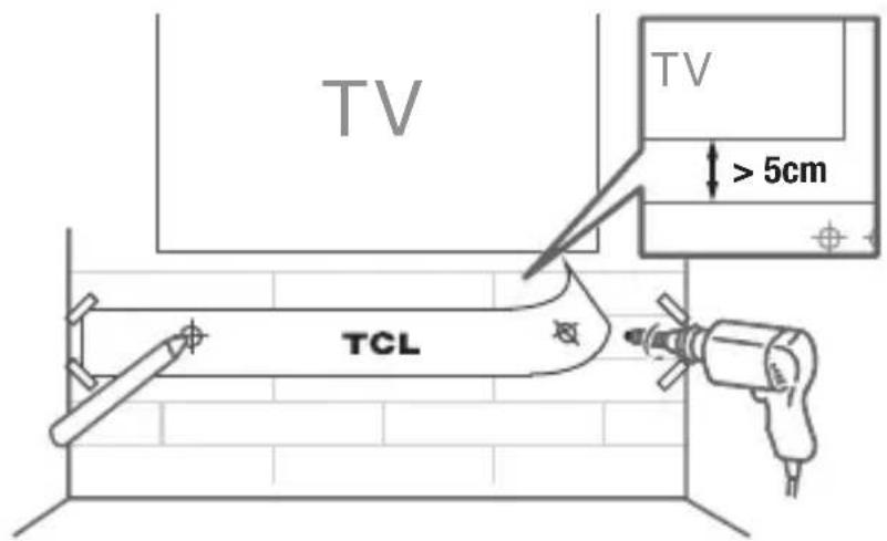 TCL TS7010 - Monter l'unité principale de votre barre de son sur le mur - 2