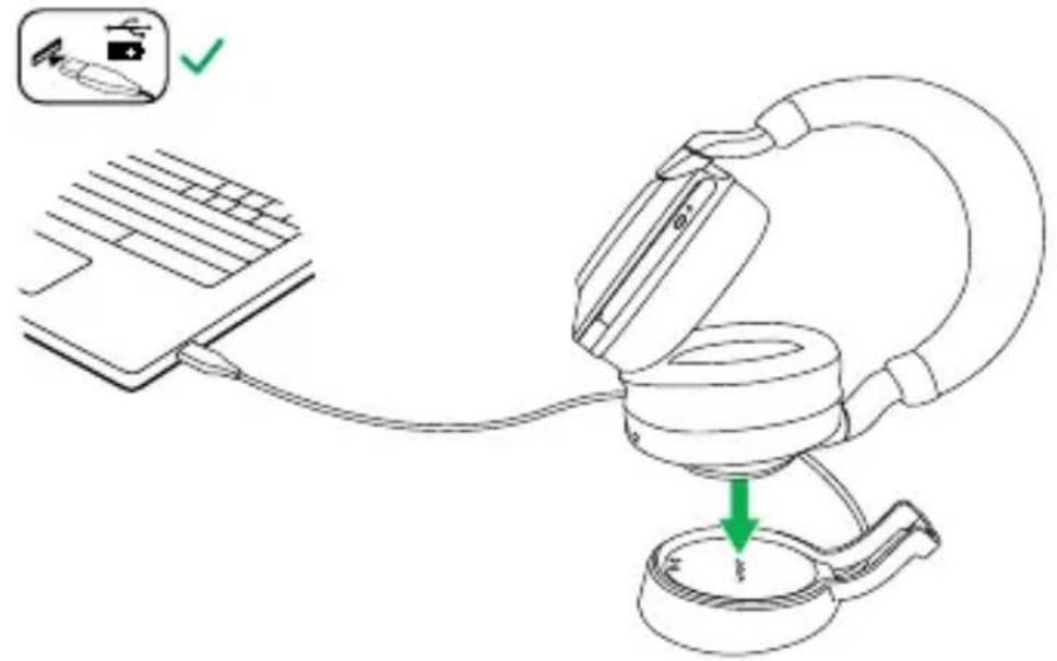 JABRA Evolve2 85 - Recharge à l'aide du socle de recharge (accessoire en option) - 1