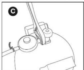 BARBECOOK Spring 3212 - Connecting the hose and cylinder to the regulator - 3