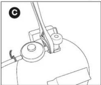 BARBECOOK Spring 3212 - Anslutning av slangen och cylindern till regulatorn - 3