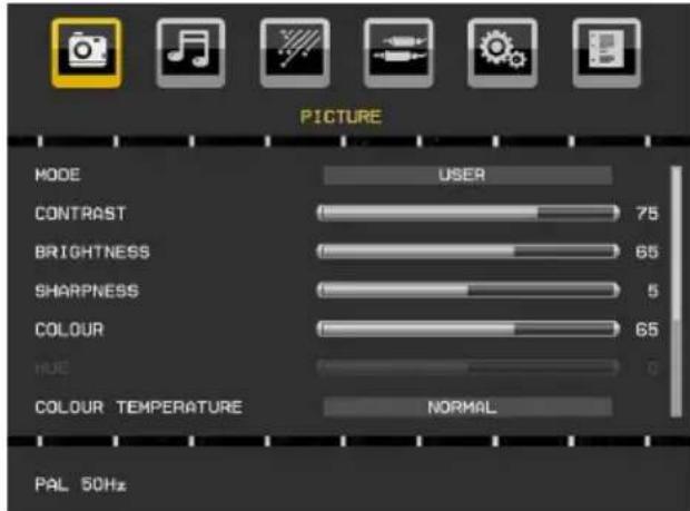 TELEFUNKEN TFX1646D857U - Picture Menu - 1