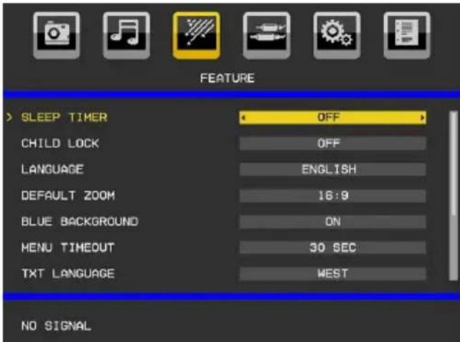 TELEFUNKEN TFX1646D857U - Feature Menu - 1