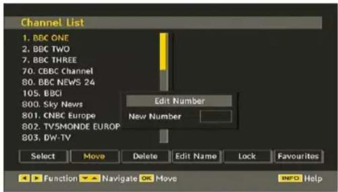 TELEFUNKEN TFX1646D857U - Moving the channels in the channel list - 1