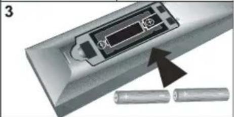 TELEFUNKEN TFX1646D857U - De batterijen in de afstandsbediening steken - 3