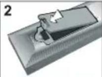 TELEFUNKEN TFX1646D857U - Inserting Batteries into the Remote Control - 2