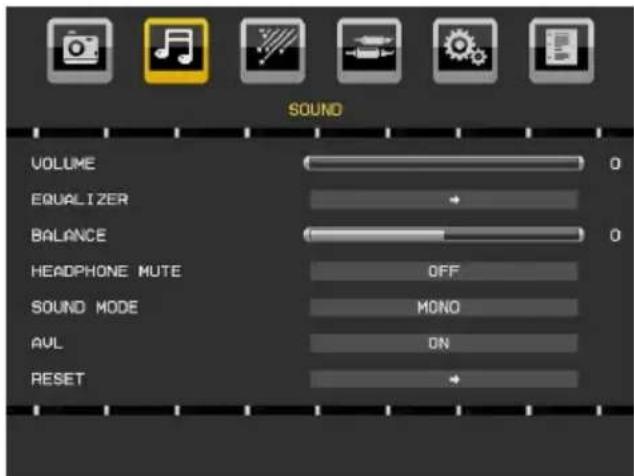 TELEFUNKEN TFX1646D857U - Sound Menu - 1