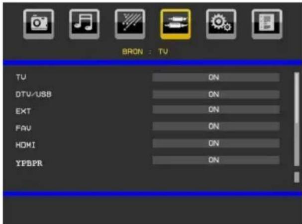 TELEFUNKEN TFX1646D857U - Selecteren van de ingang - 1