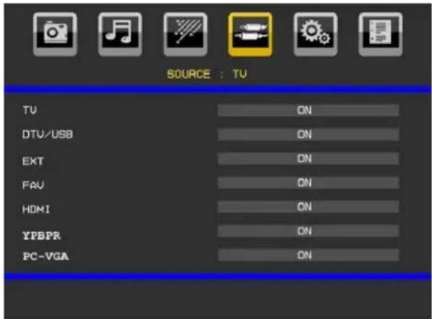 TELEFUNKEN TFX1646D857U - Source Menu - 1
