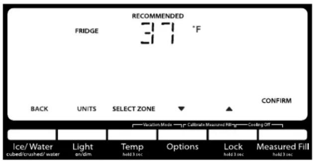 WHIRLPOOL WRV986FDEM - como ver los+puntos deajuste de temperatura - 1