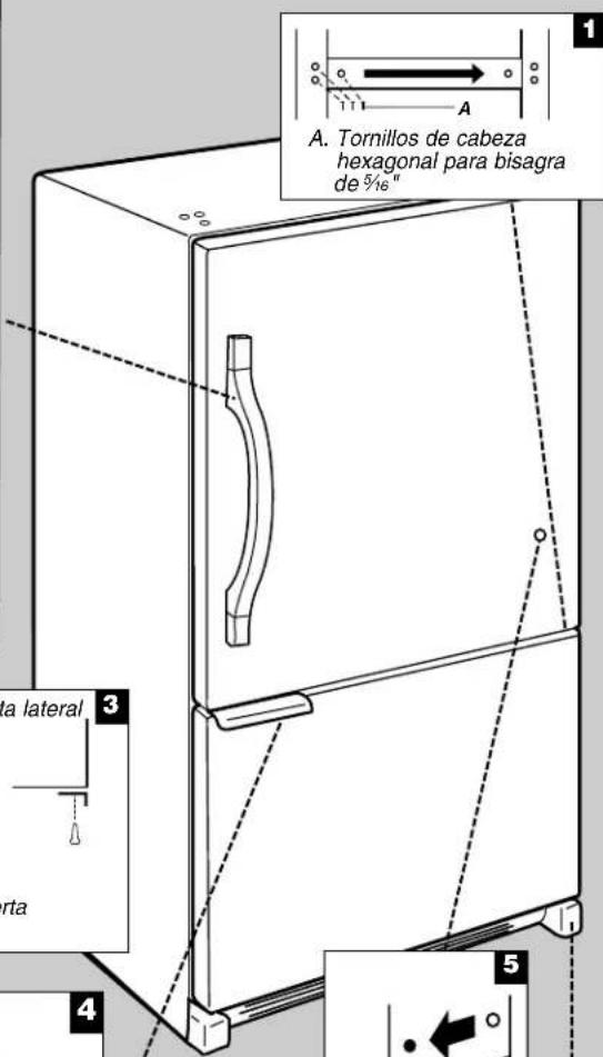 WHIRLPOOL WRB329DMBM - Cambio del sentido de abertura de las puertas (optional) - 2