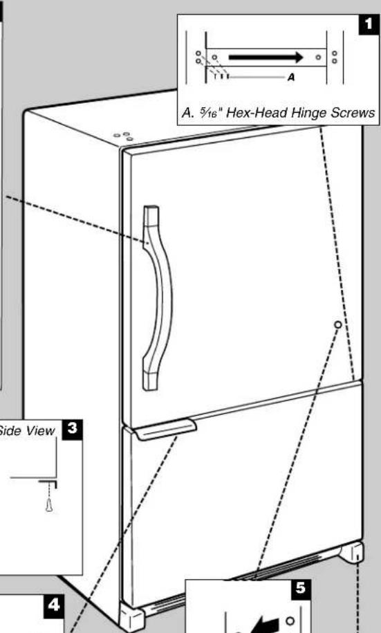 WHIRLPOOL WRB329DMBM - Door Swing Reversal (optional) - 2