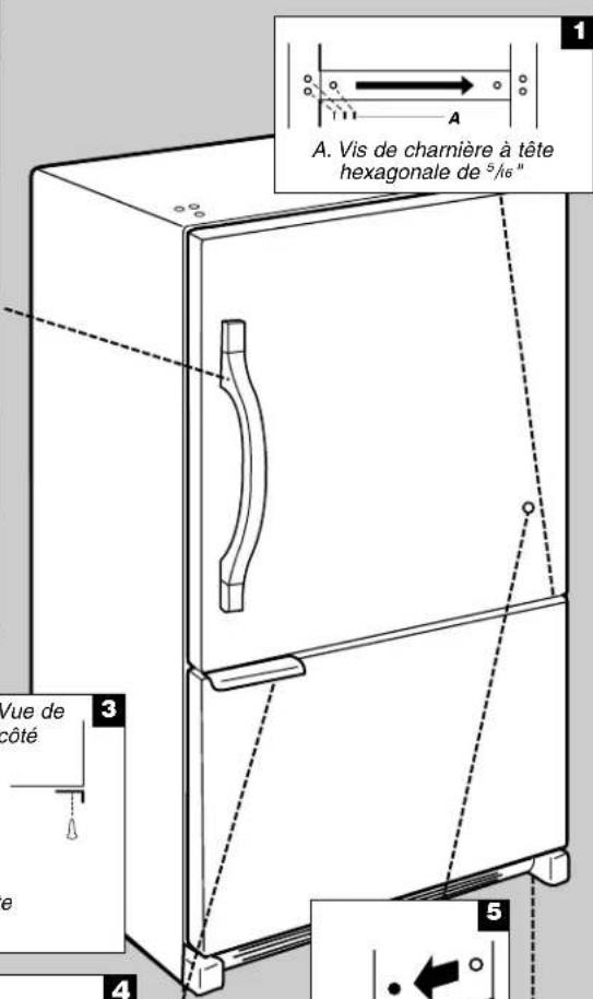 WHIRLPOOL WRB329DMBM - Dépose et réinstallation de la porte - 5