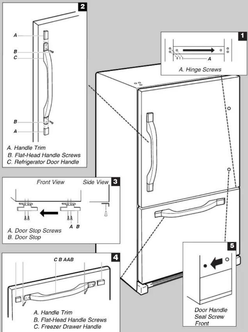 WHIRLPOOL WRB329DMBM - Door Swing Reversal (optional) - 7