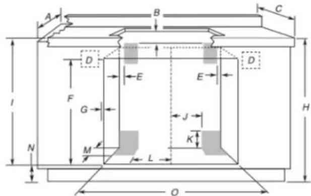 KITCHENAID KODE500EBL - Dimensiones de recorte para hornos instalados bajo la superficie de cocccion - 3