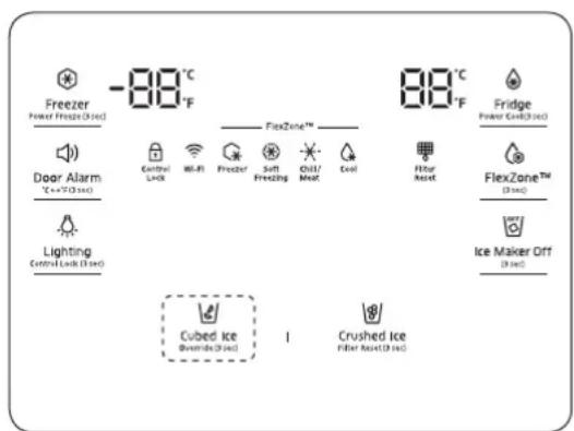 SAMSUNG RF28K9070SR - Activación y desactivación del modo de anulación - 1