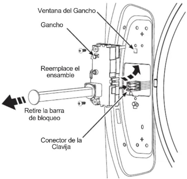 GE GFW850SSNWW - RETIRE EL ENSAMBLE DEL BLOQUEO E INSTALE EL Mismo DEL LADO OPUESTO DE LA LAVADORA (CONTINUJA) - 1