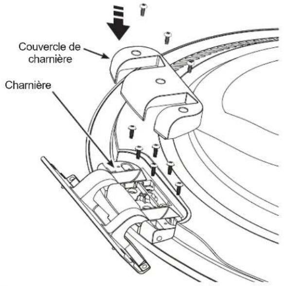 GE GFW850SSNWW - REPLACEZ LA CHARNIÈRE DE PORTE ET LE COUVERCLE DE CHARNIÈRE SUR LE CÔTE OPPOSE - 1
