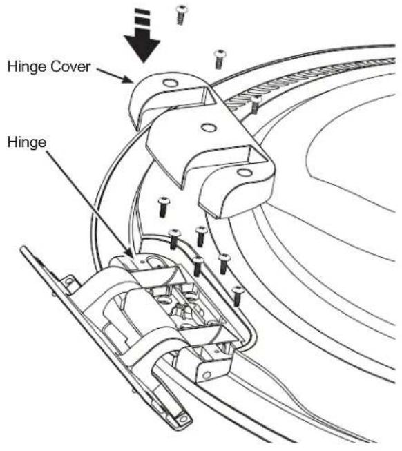 GE GFW850SSNWW - REPLACE THE DOOR HINGE AND THE DOOR HINGE COVER ON THE OPPOSITE SIDE - 1