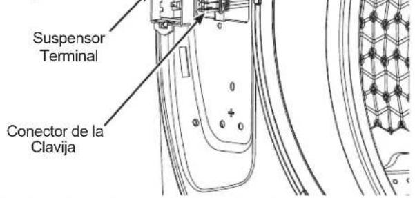 GE GFW850SSNWW - RETIRE EL SUSPENSOR DE LA TERMINAL Y DESCONECTE EL CONECTOR DE LA CLAVIJA DE LA LAVadora - 1