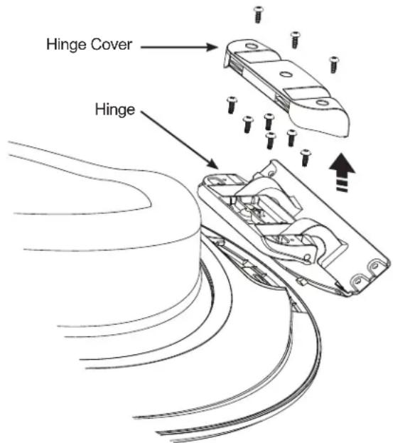 GE GFW850SSNWW - REMOVE THE DOOR HINGE COVER AND THE DOOR HINGE - 1