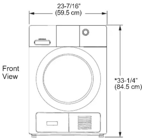GE GFT14ESSMWW - DRYER DIMENSIONS - 1