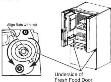 GE GFD28GMLES - ⑤ REINSTALLING THE REFRIGERATOR DOORS - 2