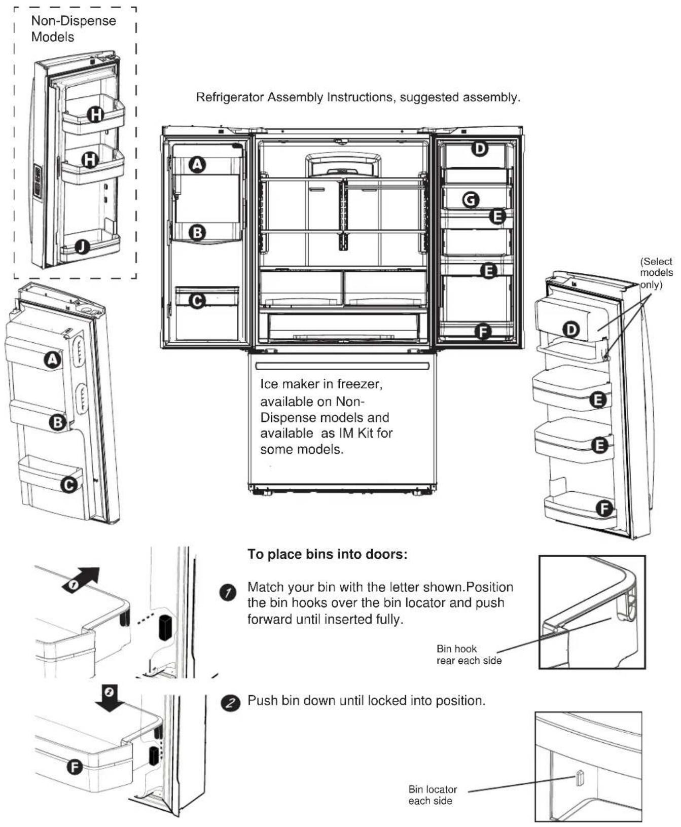 GE GFD28GMLES - INSTALLING THE REFRIGERATOR (Cont.) - 1