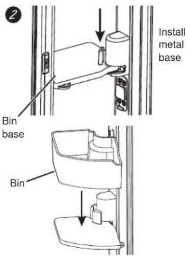 GE GFD28GMLES - ② To place rotating bin into door: - 1