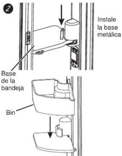 GE GFD28GMLES - Para colocar la bandeja giratoria en la puerta: - 1