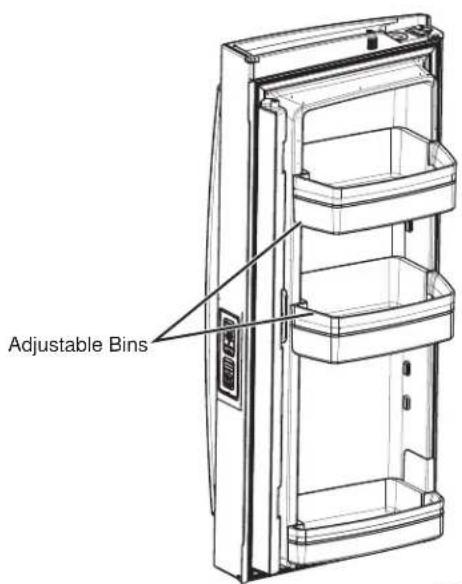 GE GFD28GMLES - NON-DISPENSER MODELS - ADJUSTABLE BINS\* - 2