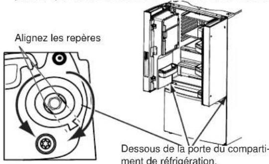 GE GFD28GMLES - ⑤ REINSTALLATION DES PORTES DU RÉFRIGÉRATEUR - 2