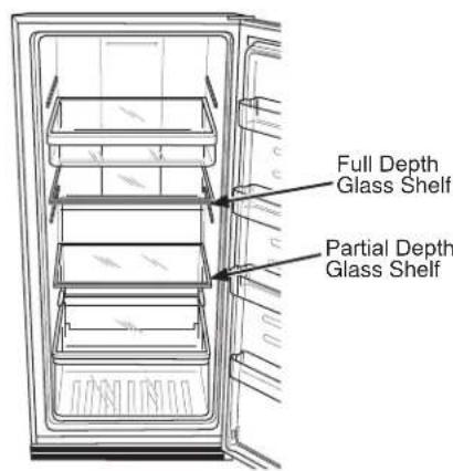 GE FUF17DLRWW - Adjustable Glass Shelves - 1