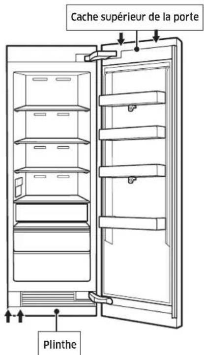 Dacor DRR24980RAP - Retrait du cache supérieur de la porte, plinthe - 1