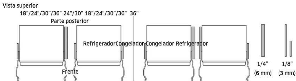 Dacor Modernist DRR30980RAP - Cuando el congelador está en el lado izquierdo. - 1