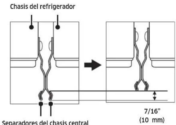 Dacor Modernist DRR30980RAP - Reposicionar losSeparatedores centrales del chasis - 2