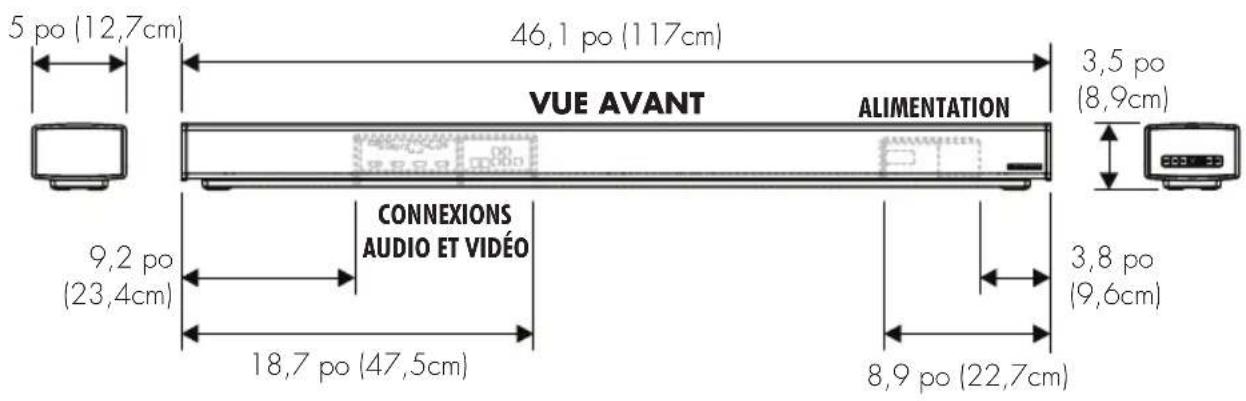 Martin Logan Cadence & Verse - DESSINS DIMENSIONNELS CONFIGURATION DE MONTAGE SUR UNE TABLE - 1