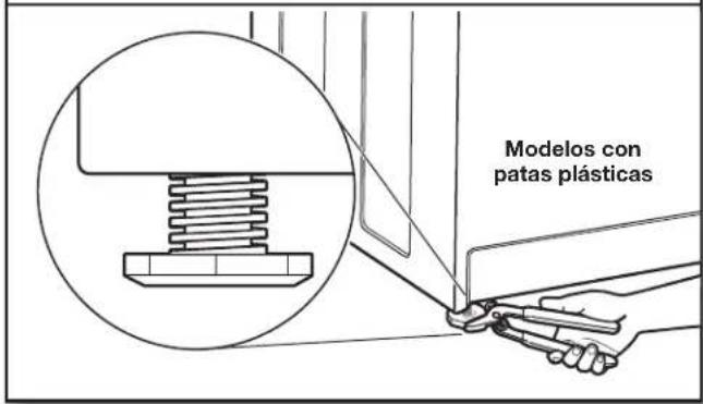 MAYTAG MVW7232HW - Ajuste de la patas niveladoras - 1