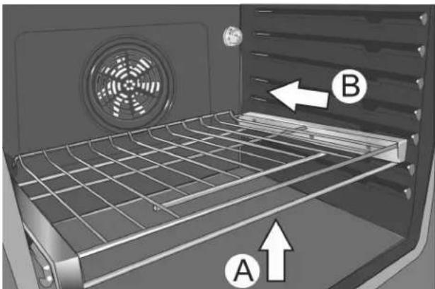 BOSCH HDI8056U - Pour insérer la grille téléscopique dans le four : - 1