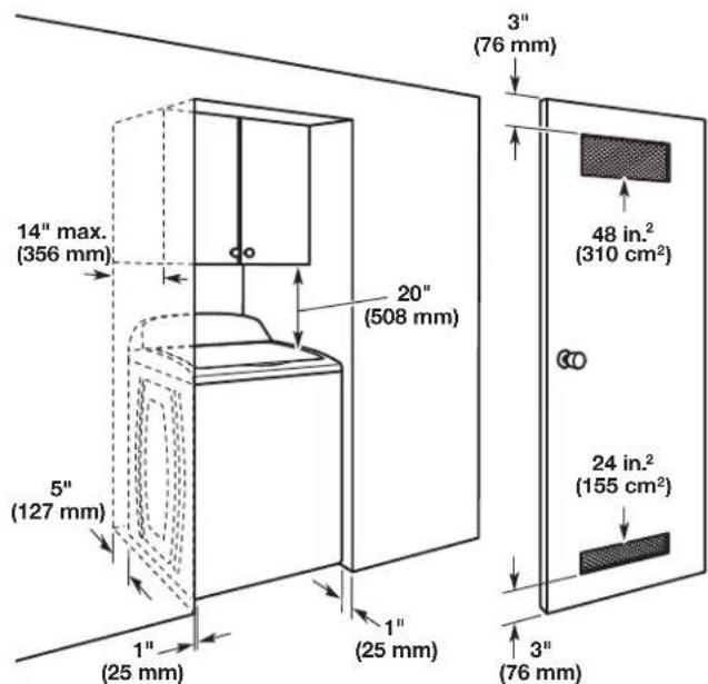 WHIRLPOOL WTW5105HC - Recessed area or closet installation - 1