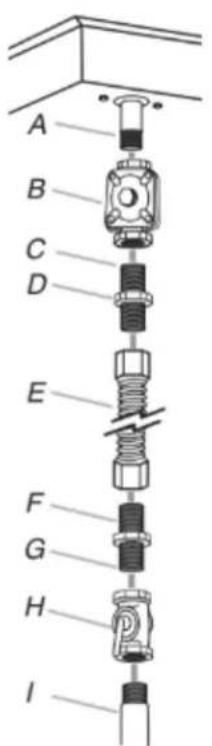 WHIRLPOOL WCG55US6HB - Raccordement typique par raccord flexible - 1