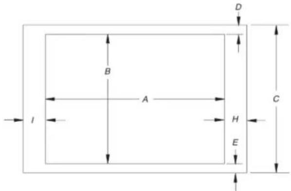 WHIRLPOOL WCG55US6HB - Cutout Dimensions - Top View - 1